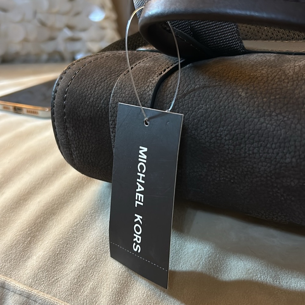 Michael Kors Chocolate Brown Hudson Pebbled Leather Men's Backpack NWT - Picture 12 of 16